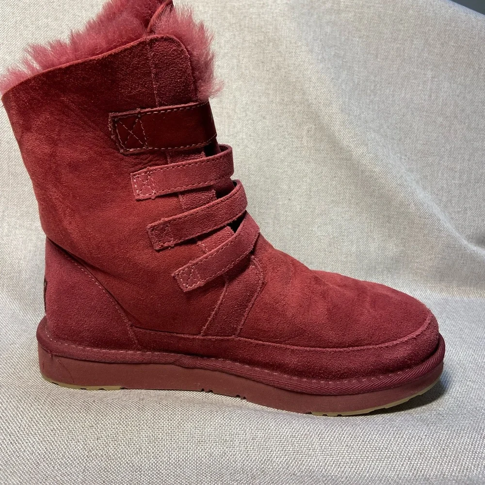 - Aumu Womens  Leather Sheepskin Mid Calf Flat Fur Winter Snow Boot…